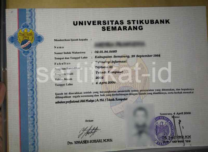 Ijazah Universitas Stikubank Semarang