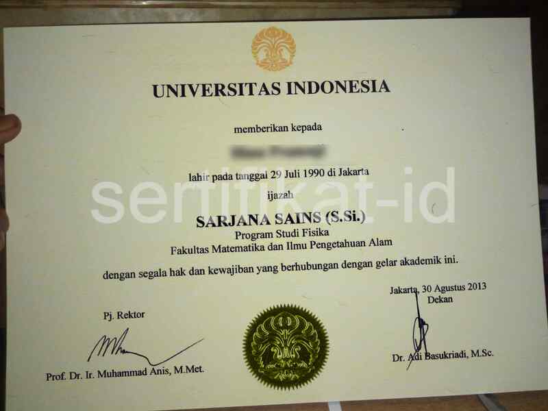 Ijazah Universitas Indonesia
